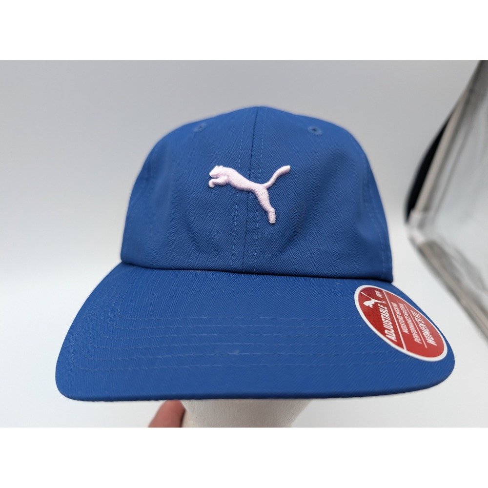 Puma Womens Blue Moisture Wicking Performance Adjustable Baseball Hat OSFA